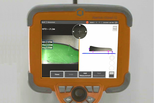 韋林內窺鏡葉尖間隙測量示意圖 韋林內窺鏡葉尖間隙測量示意圖